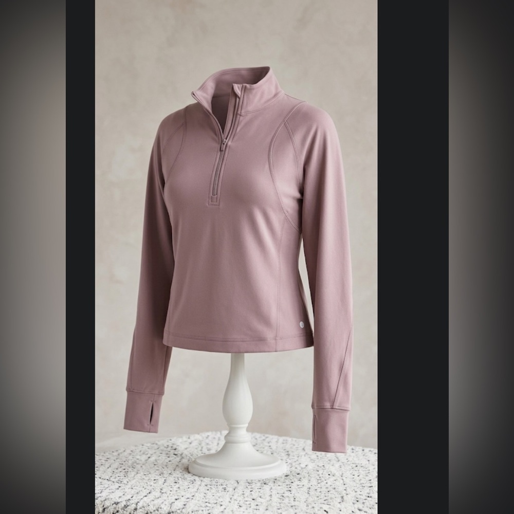 Apana Active Quarter-Zip Pullover -‎ Mauve/Dusty Rose - Size S